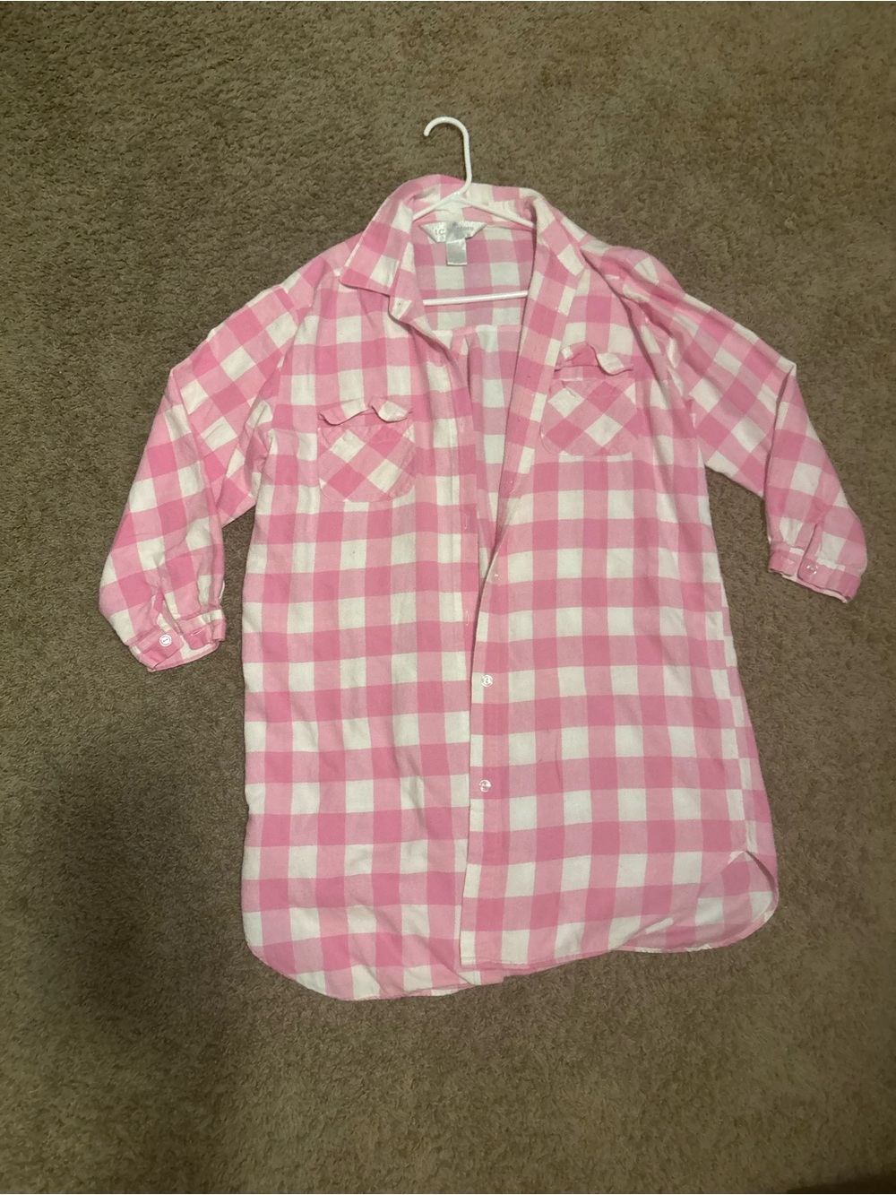 Girls Pink Gingham Button-Down Shirt - Casual Plaid Top